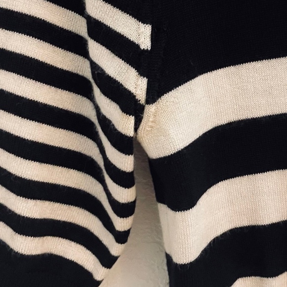 Rare MOLLY GODDARD Lightweight Black and Ivory Striped Cropped Sweater - Picture 2 of 8